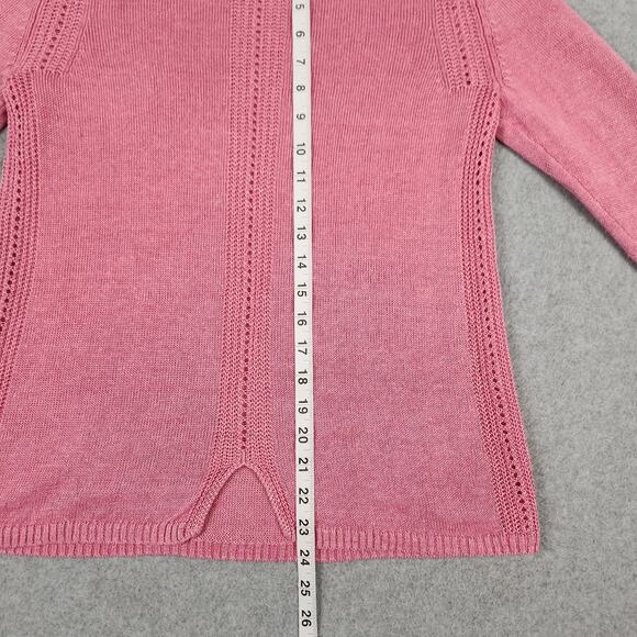 Talbots Sweater Womens Size Medium 100% Linen Pink - Picture 13 of 14